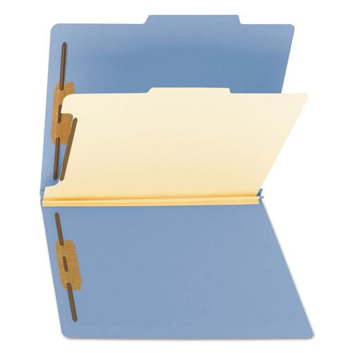 Colored Top Tab Classification Folders, 1 Divider, Letter Size, Blue, 10/box Colored Top Tab Classification Folders, 1 Divider, Letter Size, Blue, 10/box