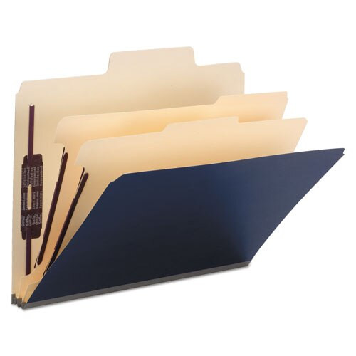 Colored Top Tab Classification Folders, 1 Divider, Letter Size, Blue, 10/box Colored Top Tab Classification Folders, 1 Divider, Letter Size, Blue, 10/box