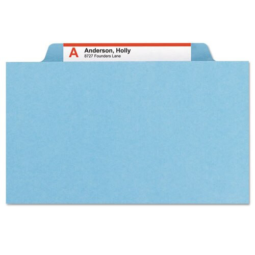 Four-section Pressboard Top Tab Classification Folders With Safeshield Fasteners, 1 Divider, Letter Size, Blue, 10/box Four-section Pressboard Top Tab Classification Folders With Safeshield Fasteners, 1 Divider, Letter Size, Blue, 10/box