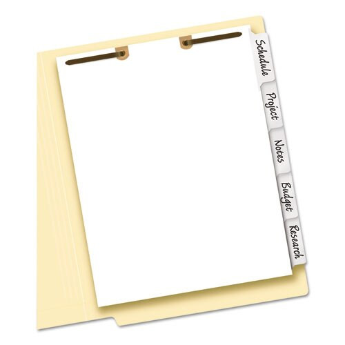 Write & Erase Tab Dividers For Classification Folders, Bottom Tab, 5-tab, Letter Write & Erase Tab Dividers For Classification Folders, Bottom Tab, 5-tab, Letter