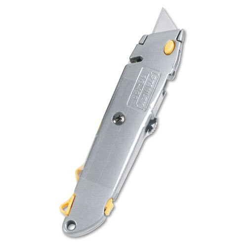 Quick-change Utility Knife W/retractable Blade & Twine Cutter, Gray Quick-change Utility Knife W/retractable Blade & Twine Cutter, Gray