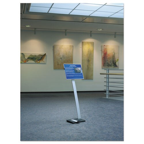 Info Sign Duo Floor Stand, Tabloid-size Inserts, 15 X 50, Clear Info Sign Duo Floor Stand, Tabloid-size Inserts, 15 X 50, Clear