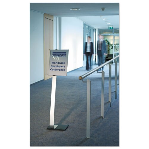 Info Sign Duo Floor Stand, Tabloid-size Inserts, 15 X 50, Clear Info Sign Duo Floor Stand, Tabloid-size Inserts, 15 X 50, Clear