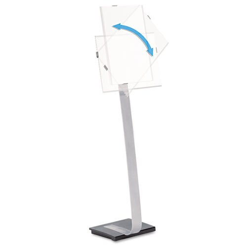 Info Sign Duo Floor Stand, Tabloid-size Inserts, 15 X 50, Clear Info Sign Duo Floor Stand, Tabloid-size Inserts, 15 X 50, Clear