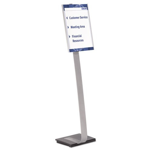 Info Sign Duo Floor Stand, Tabloid-size Inserts, 15 X 50, Clear Info Sign Duo Floor Stand, Tabloid-size Inserts, 15 X 50, Clear