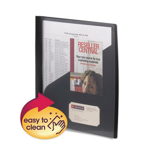 Clear Front Poly Report Cover With Tang Fasteners, 8.5 X 11, Black, 5/pack Clear Front Poly Report Cover With Tang Fasteners, 8.5 X 11, Black, 5/pack