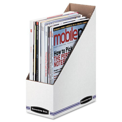 Corrugated Cardboard Magazine File, 4 X 9 1/4 X 11 3/4, White, 12/carton Corrugated Cardboard Magazine File, 4 X 9 1/4 X 11 3/4, White, 12/carton