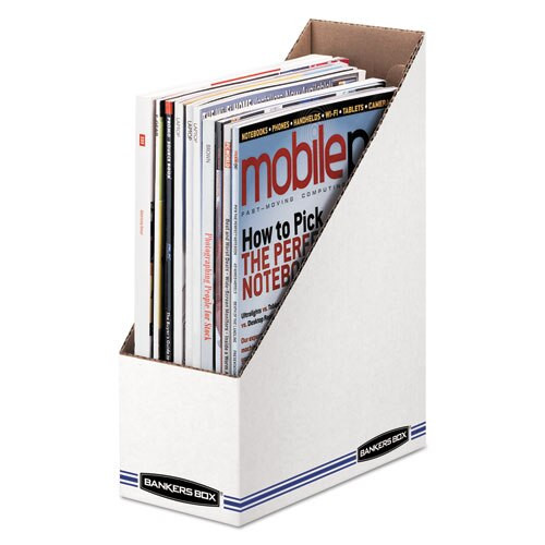 Corrugated Cardboard Magazine File, 4 X 9 1/4 X 11 3/4, White, 12/carton Corrugated Cardboard Magazine File, 4 X 9 1/4 X 11 3/4, White, 12/carton