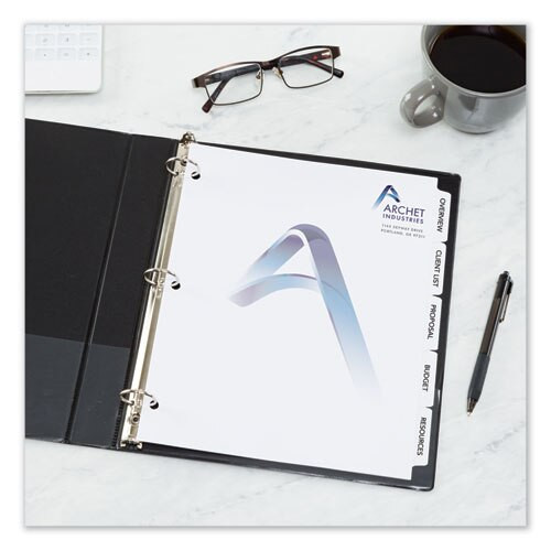 Customizable Print-on Dividers, Letter, 5-tabs/set, 25 Sets/pack Customizable Print-on Dividers, Letter, 5-tabs/set, 25 Sets/pack