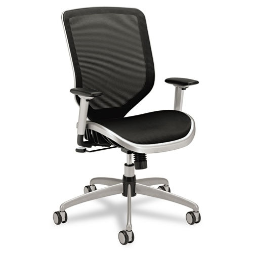 Boda Series Mesh High-back Work Chair, Supports Up To 250 Lbs., Black Seat/black Back, Titanium Base Boda Series Mesh High-back Work Chair, Supports Up To 250 Lbs., Black Seat/black Back, Titanium Base