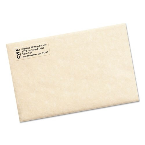 Matte Clear Easy Peel Mailing Labels W/ Sure Feed Technology, Laser Printers, 0.66 X 1.75, Clear, 60/sheet, 10 Sheets/pack Matte Clear Easy Peel Mailing Labels W/ Sure Feed Technology, Laser Printers, 0.66 X 1.75, Clear, 60/sheet, 10 Sheets/pack