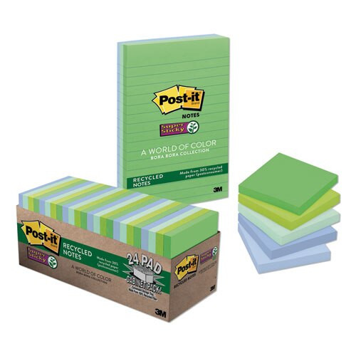 Recycled Notes In Bora Bora Colors, 3 X 3, 90-sheet, 12/pack Recycled Notes In Bora Bora Colors, 3 X 3, 90-sheet, 12/pack