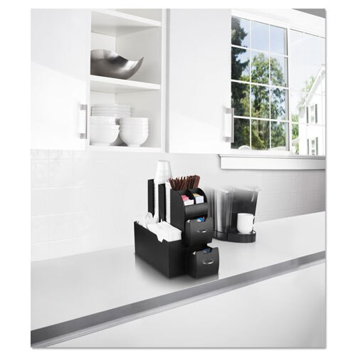 Coffee Condiment Caddy Organizer, 5 2/5 X 11 X 12 3/5, Black Coffee Condiment Caddy Organizer, 5 2/5 X 11 X 12 3/5, Black