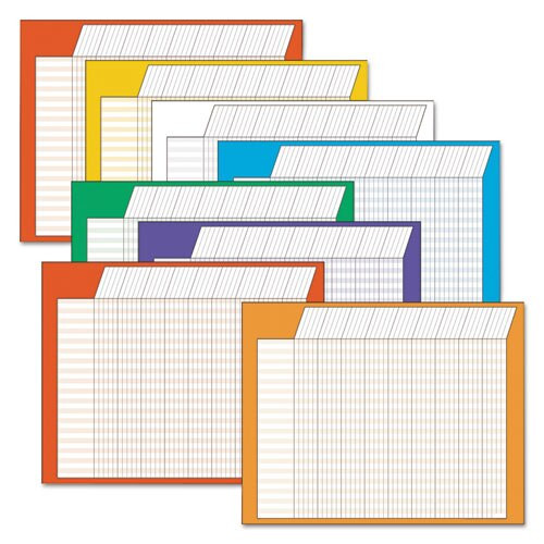 Horizontal Incentive Chart Pack, 28w X 22h, Assorted Colors, 8/pack Horizontal Incentive Chart Pack, 28w X 22h, Assorted Colors, 8/pack