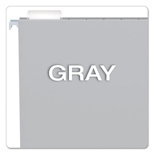 Colored Hanging Folders, Letter Size, 1/5-cut Tab, Gray, 25/box Colored Hanging Folders, Letter Size, 1/5-cut Tab, Gray, 25/box