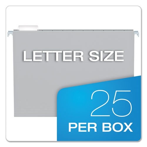 Colored Hanging Folders, Letter Size, 1/5-cut Tab, Gray, 25/box Colored Hanging Folders, Letter Size, 1/5-cut Tab, Gray, 25/box