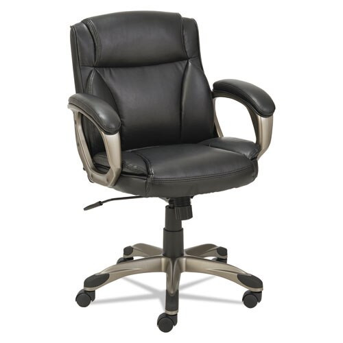 Alera Veon Series Low-back Leather Task Chair, Supports Up To 275 Lbs., Black Seat/black Back, Graphite Base Alera Veon Series Low-back Leather Task Chair, Supports Up To 275 Lbs., Black Seat/black Back, Graphite Base