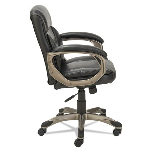 Alera Veon Series Low-back Leather Task Chair, Supports Up To 275 Lbs., Black Seat/black Back, Graphite Base Alera Veon Series Low-back Leather Task Chair, Supports Up To 275 Lbs., Black Seat/black Back, Graphite Base