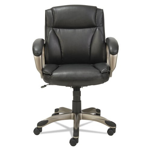 Alera Veon Series Low-back Leather Task Chair, Supports Up To 275 Lbs., Black Seat/black Back, Graphite Base Alera Veon Series Low-back Leather Task Chair, Supports Up To 275 Lbs., Black Seat/black Back, Graphite Base