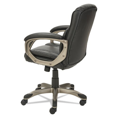 Alera Veon Series Low-back Leather Task Chair, Supports Up To 275 Lbs., Black Seat/black Back, Graphite Base Alera Veon Series Low-back Leather Task Chair, Supports Up To 275 Lbs., Black Seat/black Back, Graphite Base