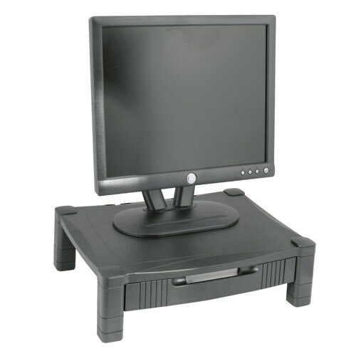 Height-adjustable Stand With Drawer, 17 X 13 1/4 X 3 To 6 1/2, Black Height-adjustable Stand With Drawer, 17 X 13 1/4 X 3 To 6 1/2, Black