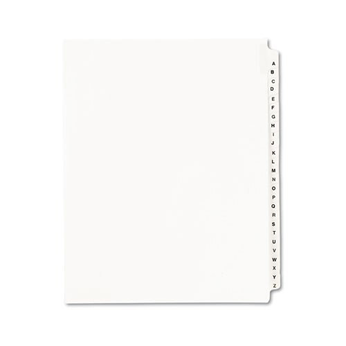 Preprinted Legal Exhibit Side Tab Index Dividers, Avery Style, 26-tab, A To Z, 11 X 8.5, White, 1 Set