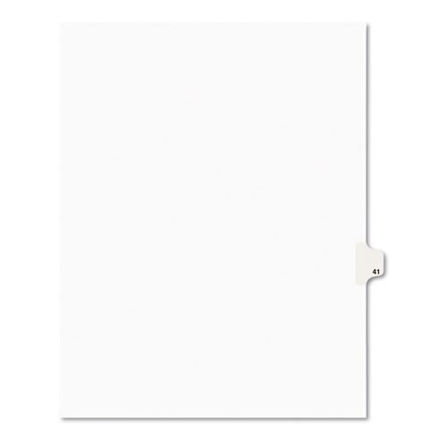 Preprinted Legal Exhibit Side Tab Index Dividers, Avery Style, 10-tab, 41, 11 X 8.5, White, 25/pack Preprinted Legal Exhibit Side Tab Index Dividers, Avery Style, 10-tab, 41, 11 X 8.5, White, 25/pack