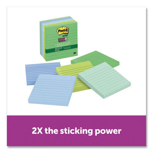 Recycled Notes In Bora Bora Colors, Lined, 4 X 4, 90-sheet, 6/pack Recycled Notes In Bora Bora Colors, Lined, 4 X 4, 90-sheet, 6/pack