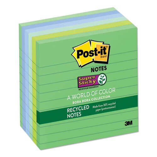 Recycled Notes In Bora Bora Colors, Lined, 4 X 4, 90-sheet, 6/pack Recycled Notes In Bora Bora Colors, Lined, 4 X 4, 90-sheet, 6/pack
