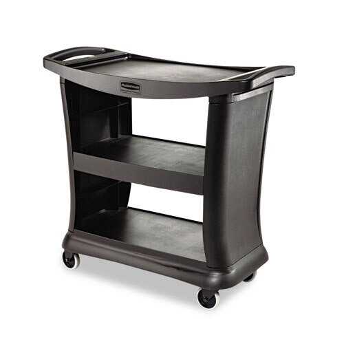 Executive Service Cart, Three-shelf, 20.33w X 38.9d X 38.9 H, Black Executive Service Cart, Three-shelf, 20.33w X 38.9d X 38.9 H, Black