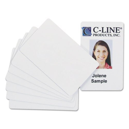 Pvc Id Badge Card, 3 3/8 X 2 1/8, White, 100/pack