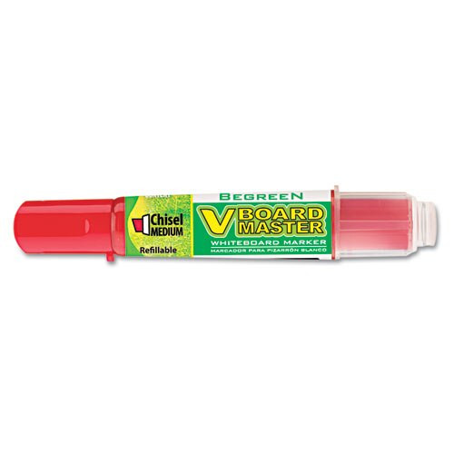 Begreen V Board Master Dry Erase Marker, Medium Chisel Tip, Red Begreen V Board Master Dry Erase Marker, Medium Chisel Tip, Red