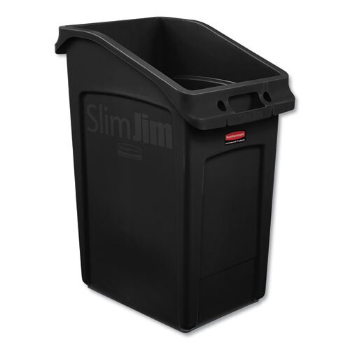 Slim Jim Under-counter Container, 23 Gal, Polyethylene, Black Slim Jim Under-counter Container, 23 Gal, Polyethylene, Black