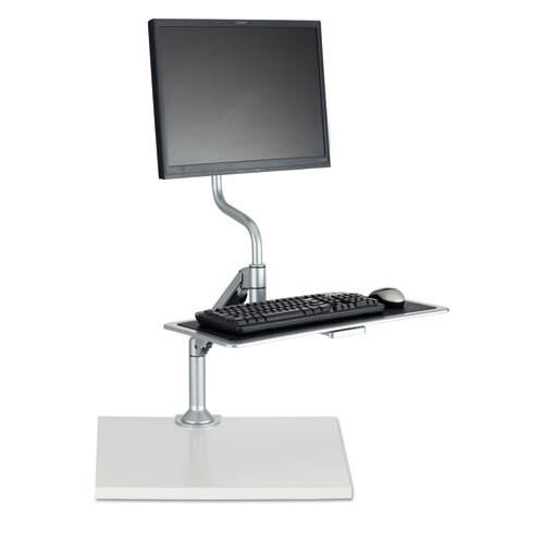Desktop Sit/stand Workstations, Single Monitor, Silver Desktop Sit/stand Workstations, Single Monitor, Silver