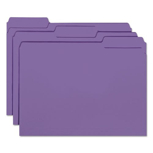 Interior File Folders, 1/3-cut Tabs, Letter Size, Purple, 100/box Interior File Folders, 1/3-cut Tabs, Letter Size, Purple, 100/box