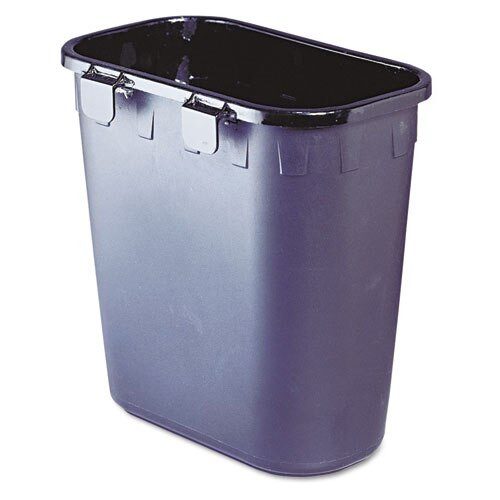 Paper Pitch Recycling Bin, Rectangular, Polyethylene, 1.75 Gal, Black Paper Pitch Recycling Bin, Rectangular, Polyethylene, 1.75 Gal, Black