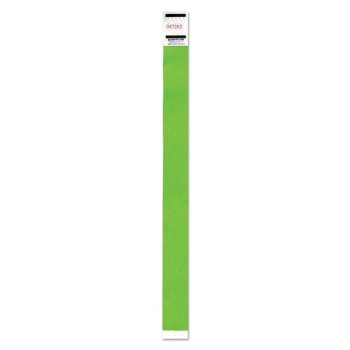 Crowd Management Wristband, Sequential Numbers, 9 3/4 X 3/4, Neon Green, 500/pk Crowd Management Wristband, Sequential Numbers, 9 3/4 X 3/4, Neon Green, 500/pk