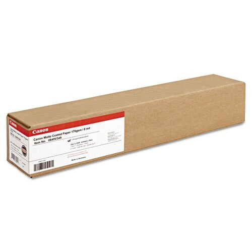 Matte Coated Paper Roll, 2" Core, 8 Mil, 24" X 100 Ft, Matte White Matte Coated Paper Roll, 2" Core, 8 Mil, 24" X 100 Ft, Matte White
