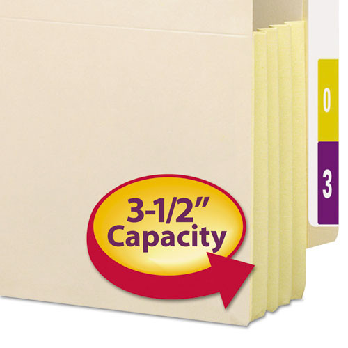 Manila End Tab File Pockets, 3.5" Expansion, Letter Size, Manila, 10/box Manila End Tab File Pockets, 3.5" Expansion, Letter Size, Manila, 10/box