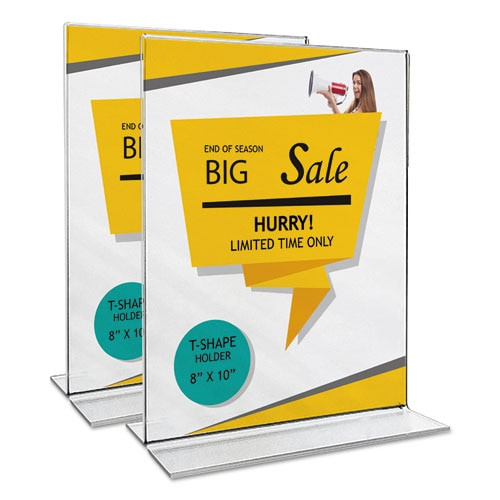Clear 2-sided T-style Freestanding Frame, 8 X 10 Clear 2-sided T-style Freestanding Frame, 8 X 10