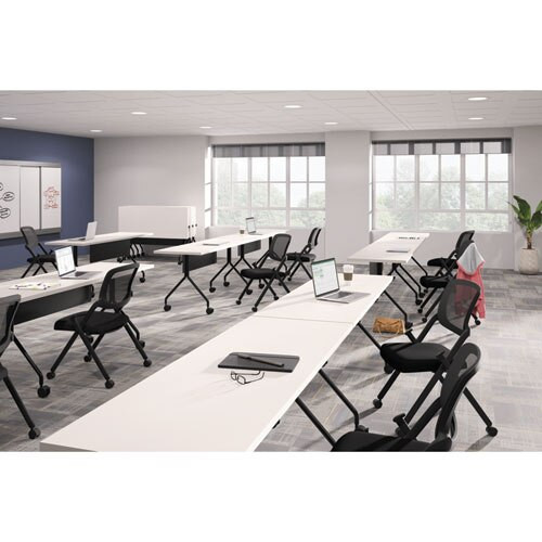 Vl304 Mesh Back Nesting Chair, Black Seat/black Back, Black Base Vl304 Mesh Back Nesting Chair, Black Seat/black Back, Black Base