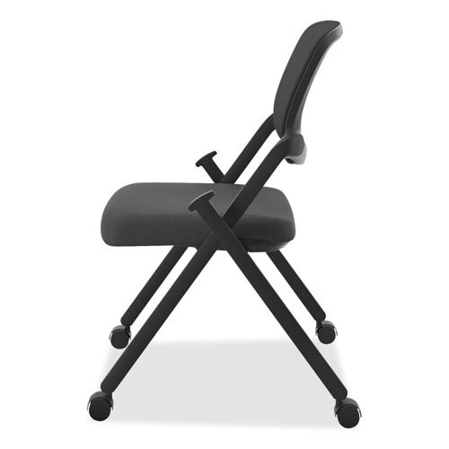 Vl304 Mesh Back Nesting Chair, Black Seat/black Back, Black Base Vl304 Mesh Back Nesting Chair, Black Seat/black Back, Black Base
