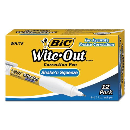 Wite-out Shake 'n Squeeze Correction Pen, 8 Ml, White Wite-out Shake 'n Squeeze Correction Pen, 8 Ml, White