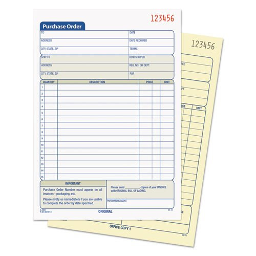Purchase Order Book, 5 9/16 X 8 7/16, Two-part Carbonless, 50 Sets/book Purchase Order Book, 5 9/16 X 8 7/16, Two-part Carbonless, 50 Sets/book