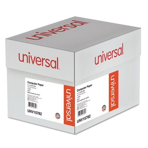 Printout Paper, 1-part, 20lb, 14.88 X 8.5, White/green Bar, 2, 600/carton Printout Paper, 1-part, 20lb, 14.88 X 8.5, White/green Bar, 2, 600/carton