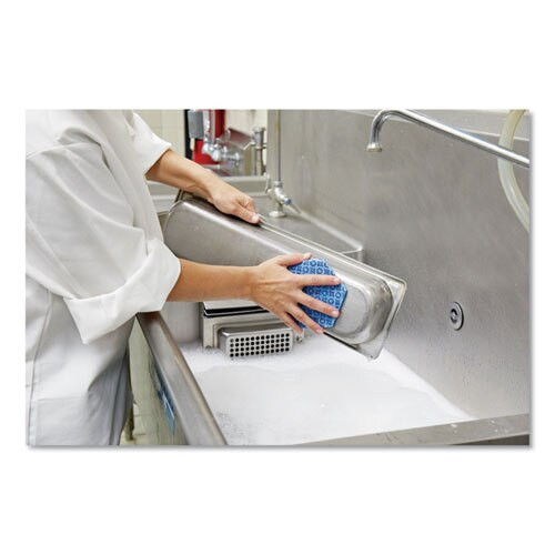Low Scratch Scour Pad 2000hex, 5.75" X 5", Blue, 15/carton Low Scratch Scour Pad 2000hex, 5.75" X 5", Blue, 15/carton
