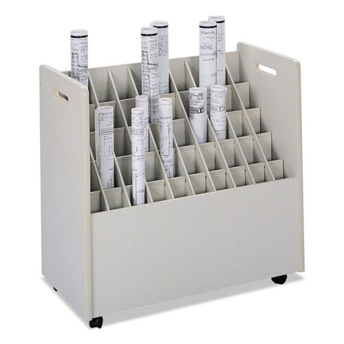 Laminate Mobile Roll Files, 50 Compartments, 30.25w X 15.75d X 29.25h, Putty Laminate Mobile Roll Files, 50 Compartments, 30.25w X 15.75d X 29.25h, Putty
