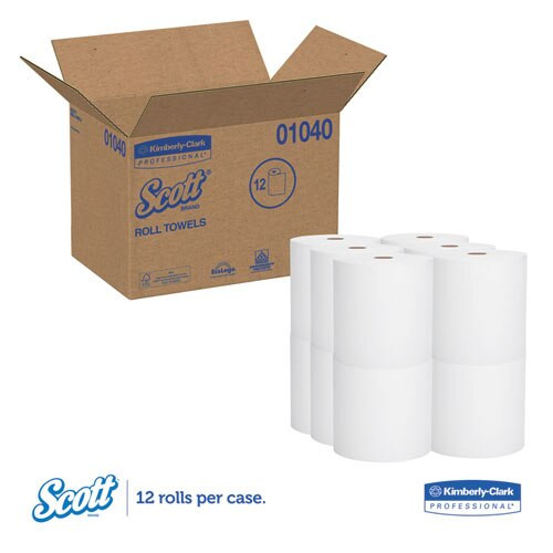 Essential Hard Roll Towel, 1.5" Core, 8 X 800ft, White, 12 Rolls/carton Essential Hard Roll Towel, 1.5" Core, 8 X 800ft, White, 12 Rolls/carton