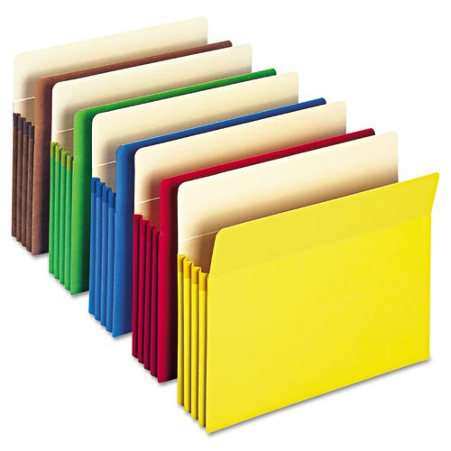 Colored File Pockets, 3.5" Expansion, Letter Size, Blue Colored File Pockets, 3.5" Expansion, Letter Size, Blue
