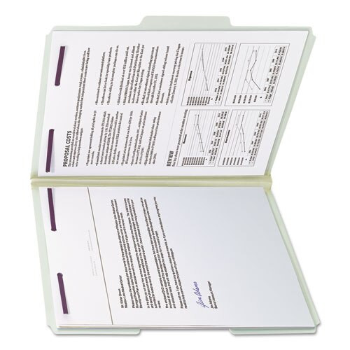 Recycled Pressboard Folders With Two Safeshield Coated Fasteners, 1/3-cut Tabs, 1" Expansion, Letter Size, Gray-green, 25/box Recycled Pressboard Folders With Two Safeshield Coated Fasteners, 1/3-cut Tabs, 1" Expansion, Letter Size, Gray-green, 25/box